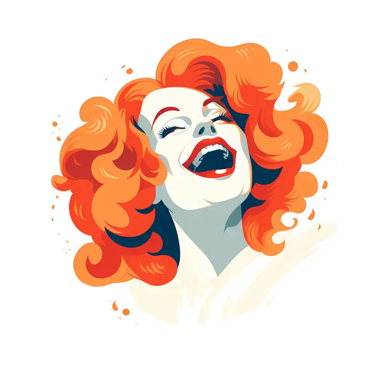 Laughing Woman with Red Hair