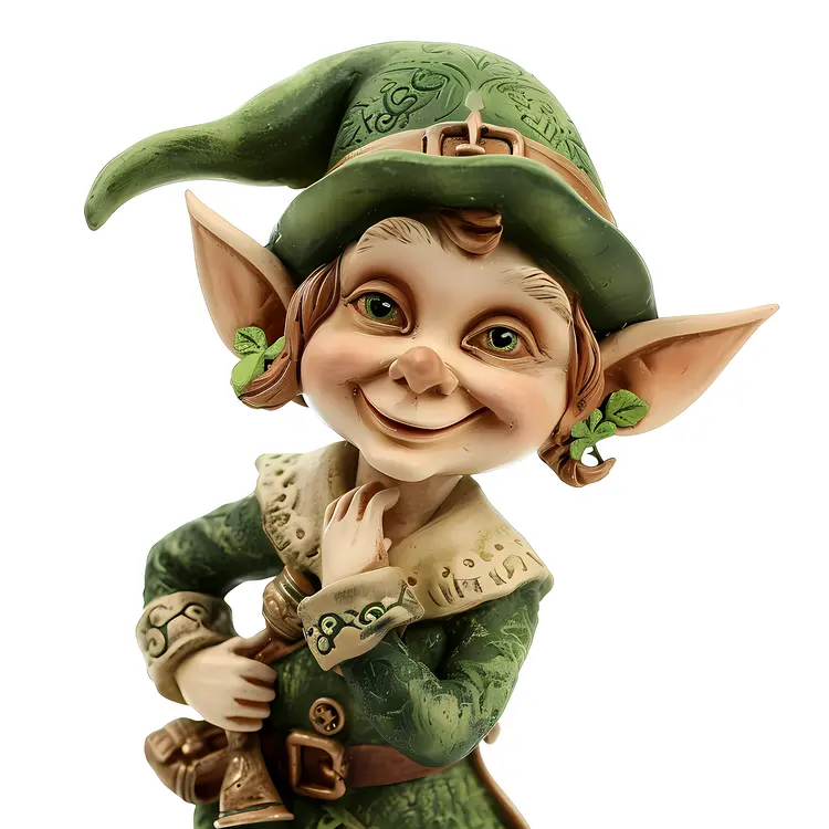 Cute Green Elf Figurine