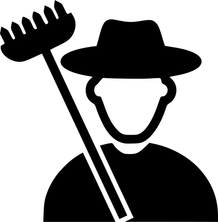 Farmer Silhouette with Rake