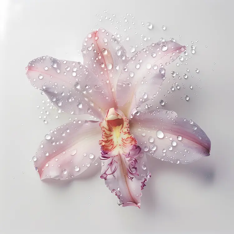 Single Orchid with Water Droplets