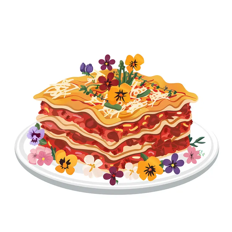 Lasagna with Edible Flowers