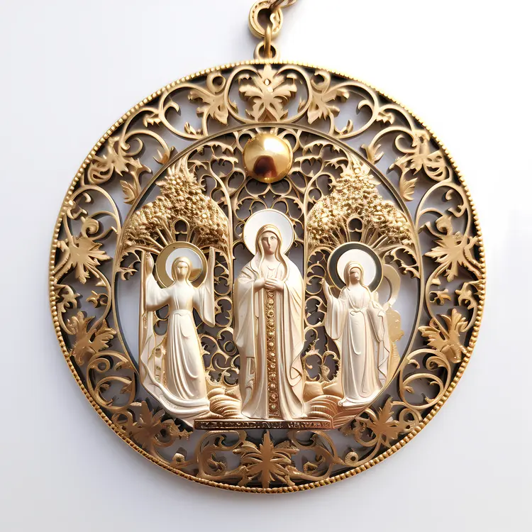 Gold Intricate Religious Ornament for Christmas