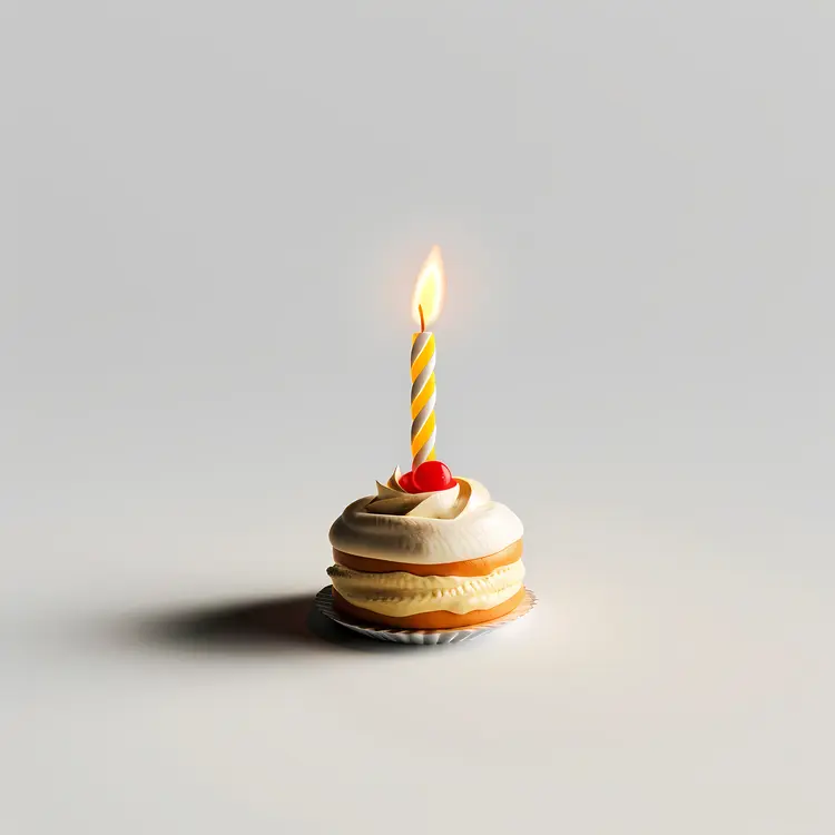 Cupcake with Candle for Birthday Celebration