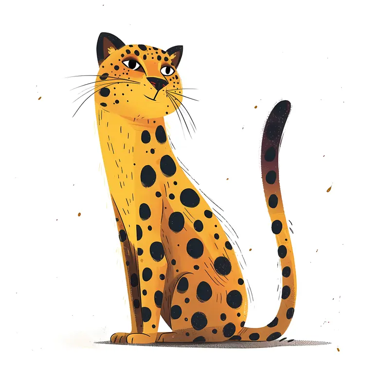 Tall Cartoon Leopard with Spots