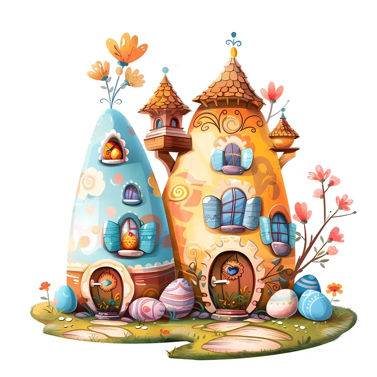 Small Cute Twin Egg Houses