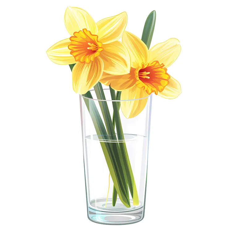 Two Daffodils in a Glass