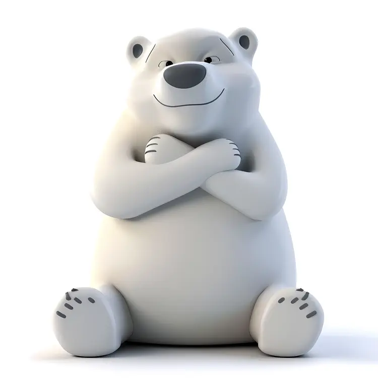 Cartoon Polar Bear Sitting
