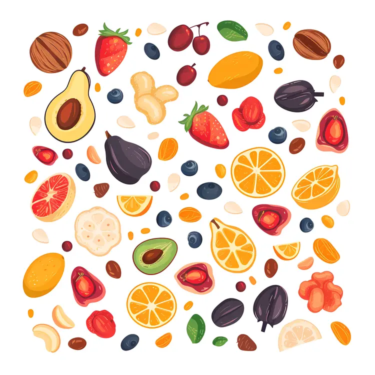 Colorful Assorted Fruits and Nuts