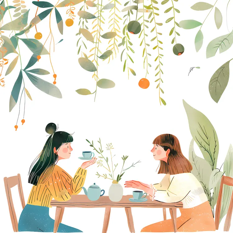 Friends Enjoying Tea Time