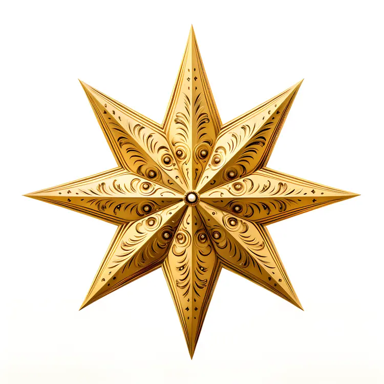 Intricate Golden Star Ornament