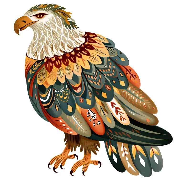 Decorative Bird with Intricate Feather Design