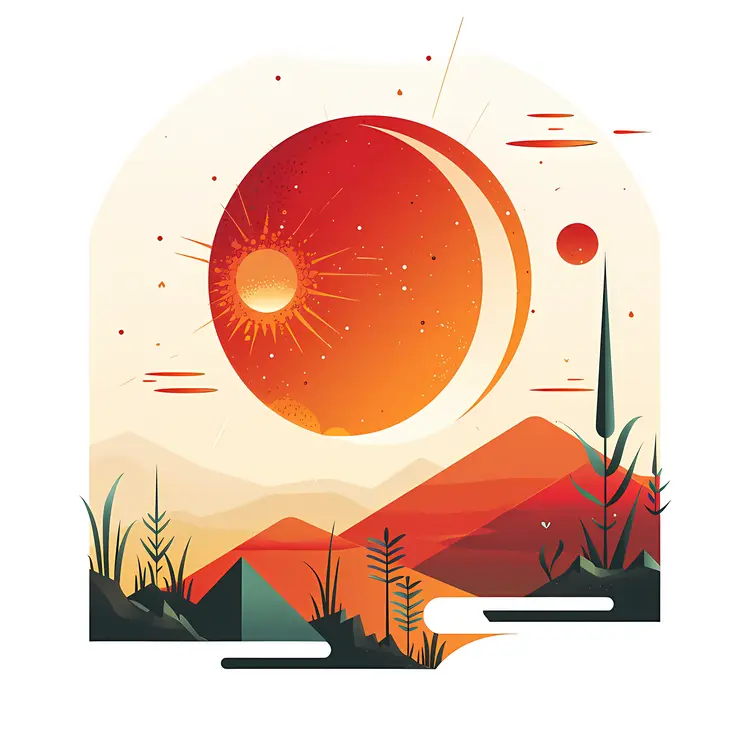 Abstract Sun and Moon Art
