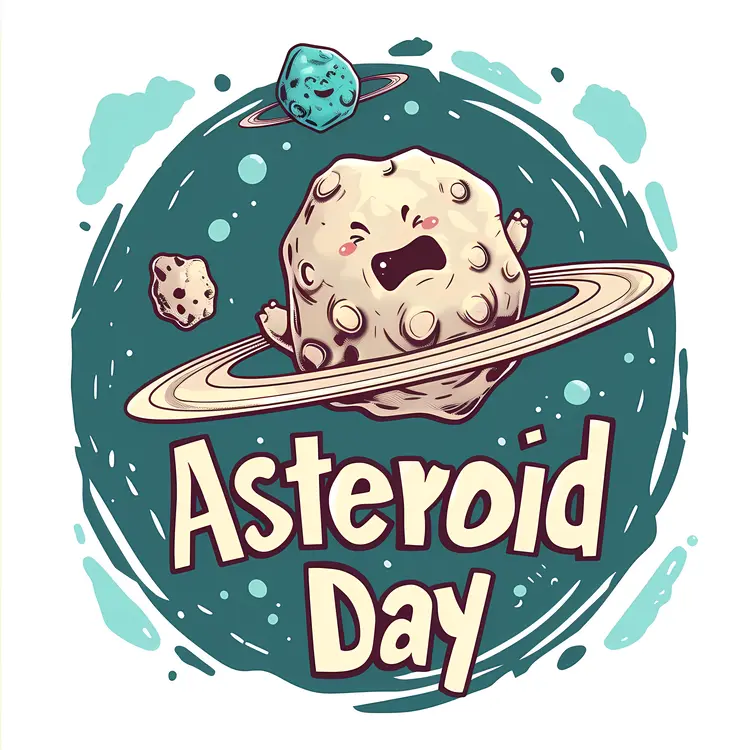 Asteroid Day Cartoon Illustration