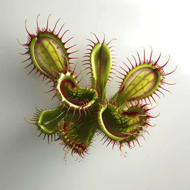 Red and Green Venus Flytrap Illustration