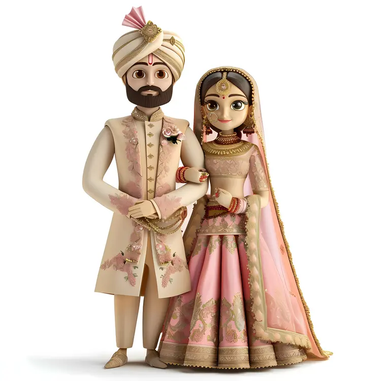 Traditional Wedding Couple Figurines