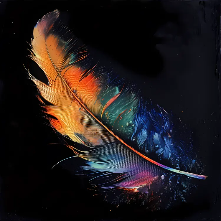 Colorful Abstract Feather Art