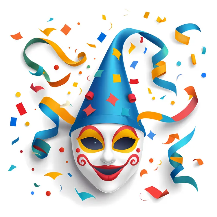 Colorful Party Mask with Confetti