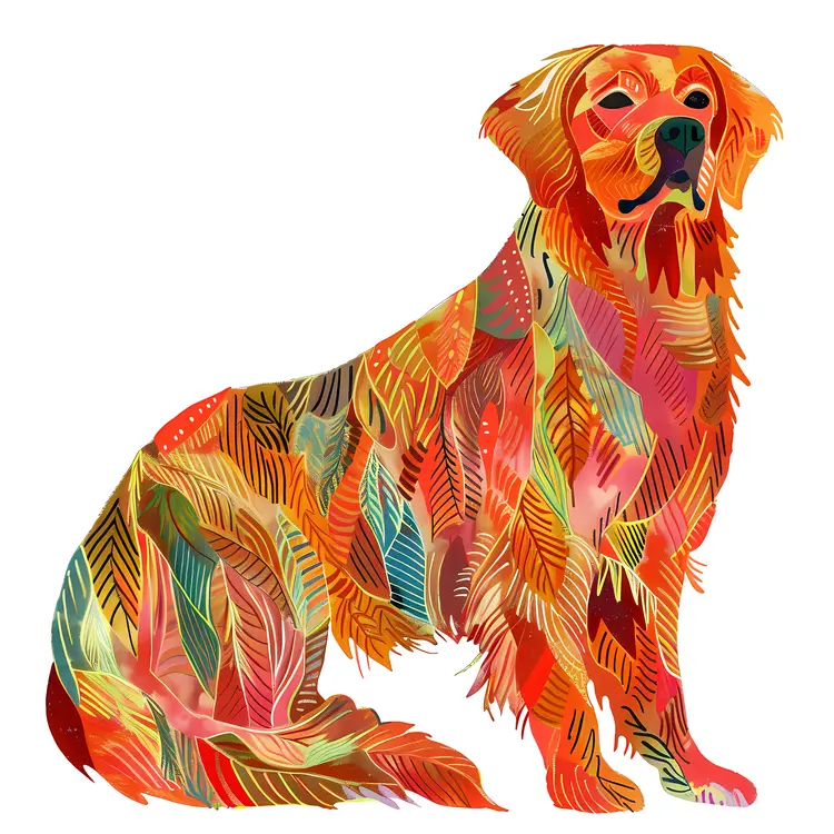Colorful Artistic Dog Illustration