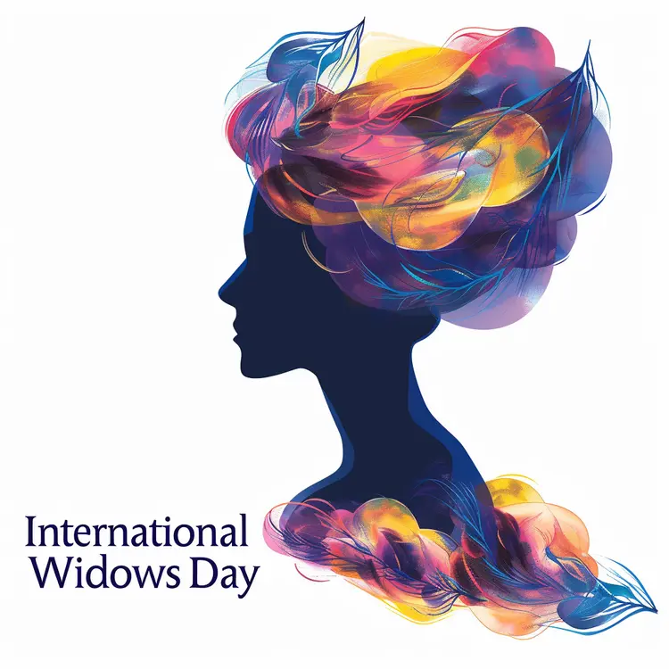 Colorful Woman's Silhouette for International Widows Day