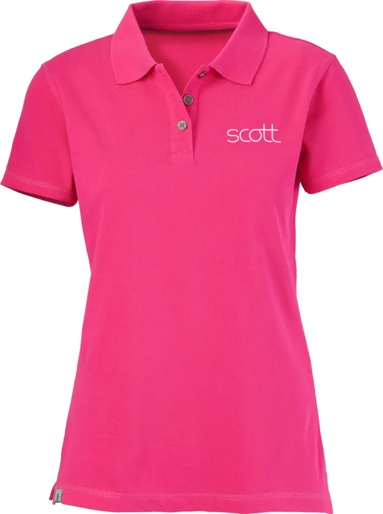Bright Pink Polo Shirt with Scott Logo