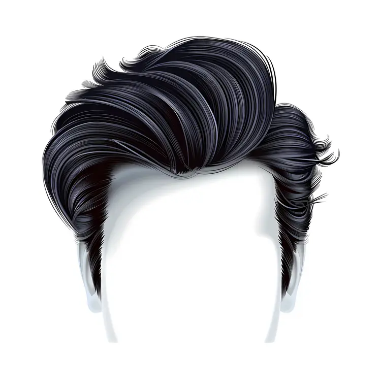 Black Wavy Hair Illustration