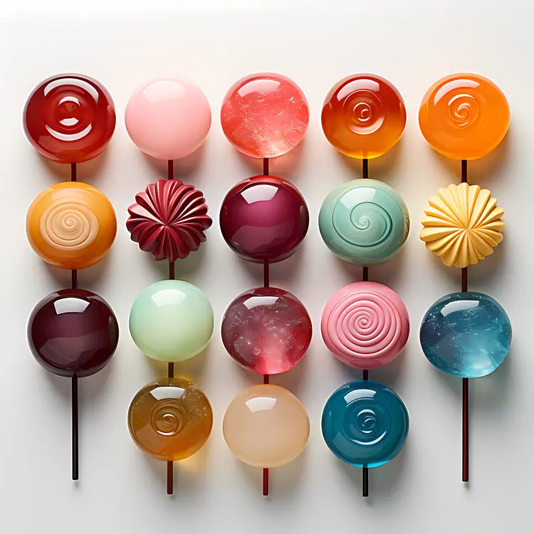 Colorful Lollipops in Various Shapes and Designs