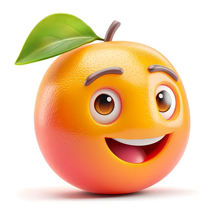 Smiling Orange Cartoon Illustration