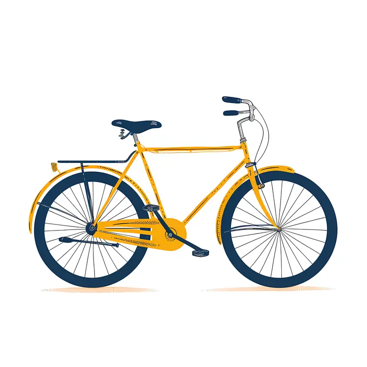 Yellow Bicycle Illustration