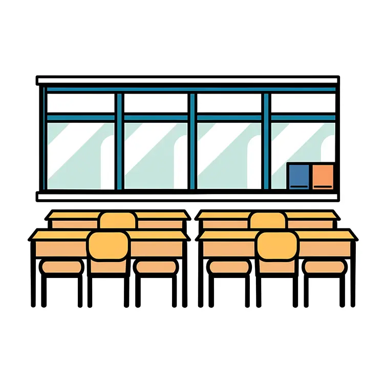Simple Classroom with Large Windows