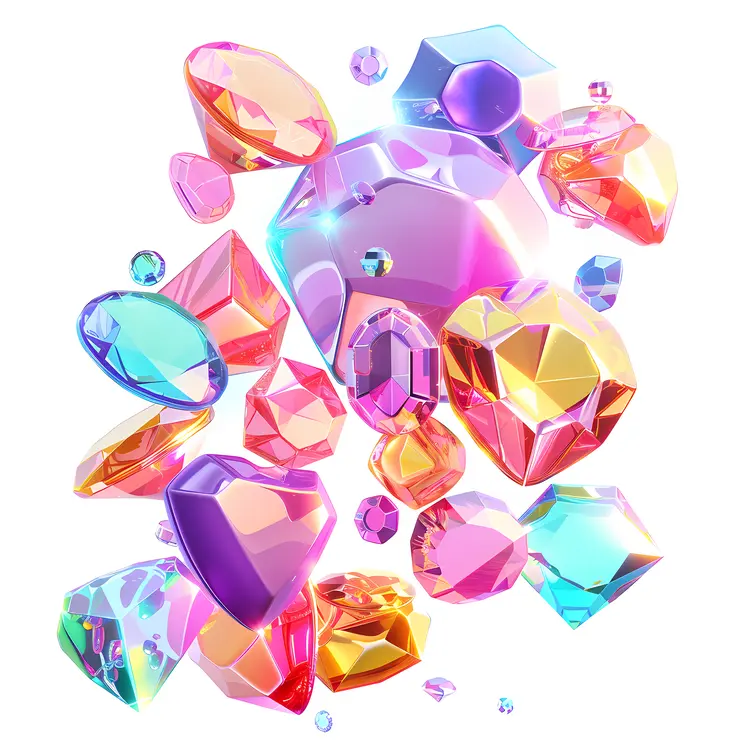 Collection of Colorful Shiny Gemstones
