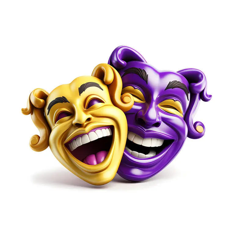 Comedy and Tragedy Masks for Mardi Gras