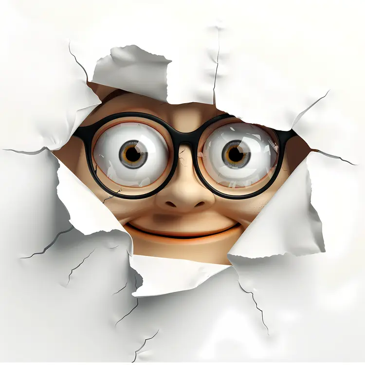 Cartoon Face with Glasses