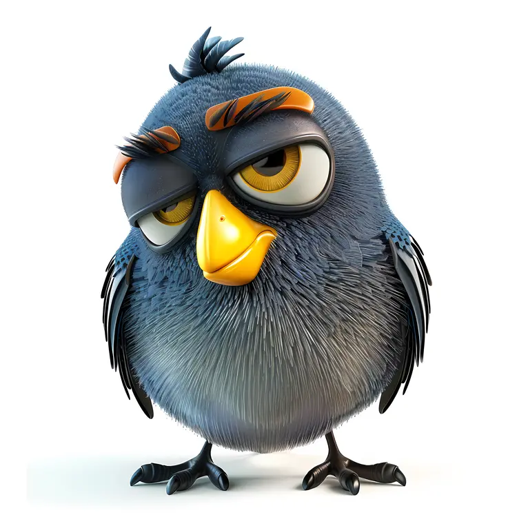 Blue Cartoon Bird