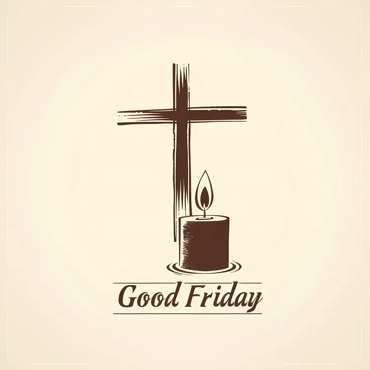 Cross and Candle with Good Friday Text