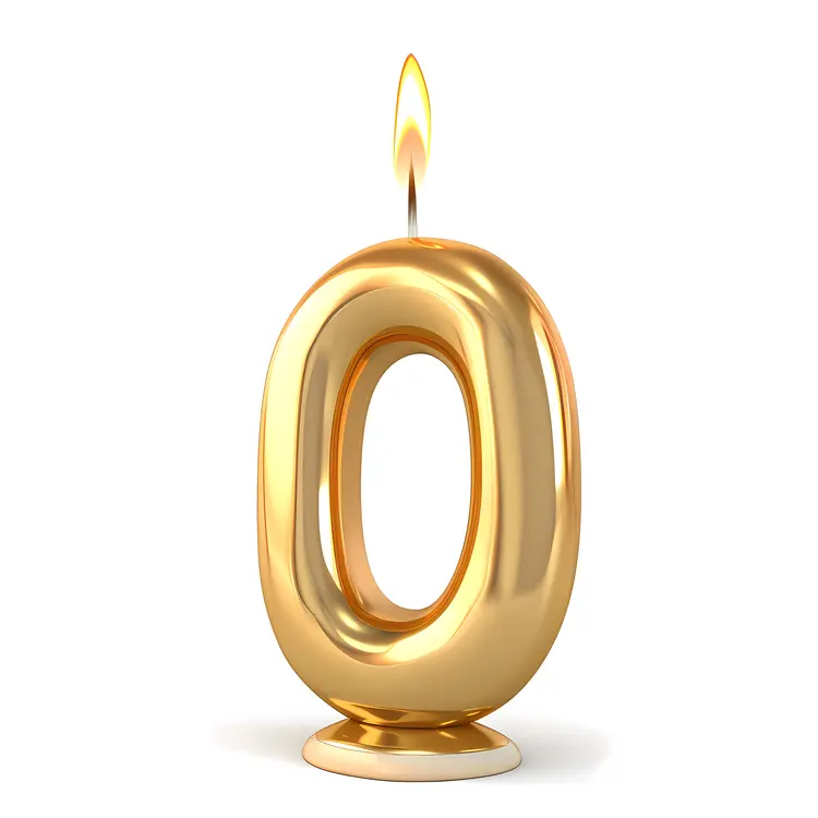 Shiny Golden Candle for Birthday Celebration