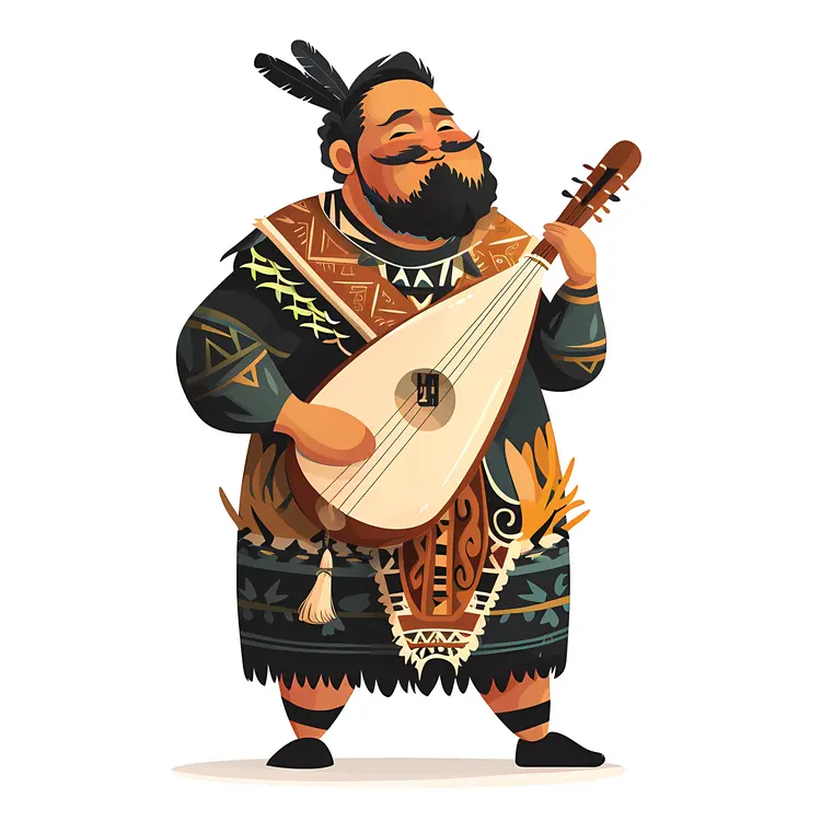 Tattooed Man with Lute