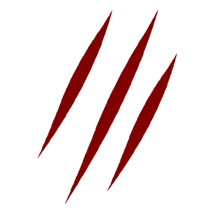 Red Claw Marks on Transparent Background