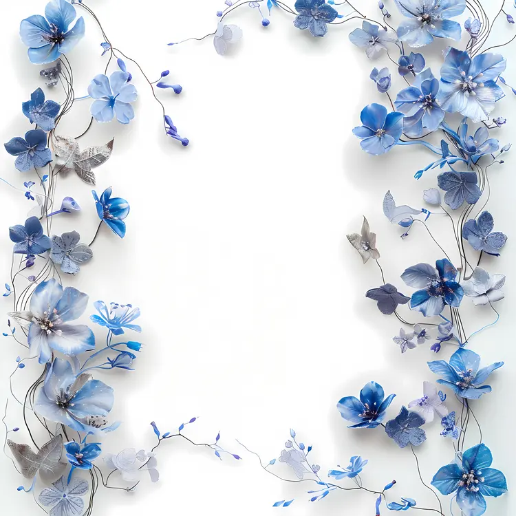 Charming Blue Floral Frame