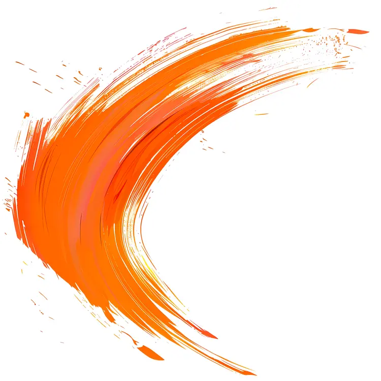 Dynamic Orange Brush Stroke