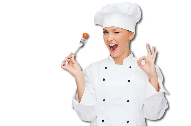 Chef with Fork and Tomato