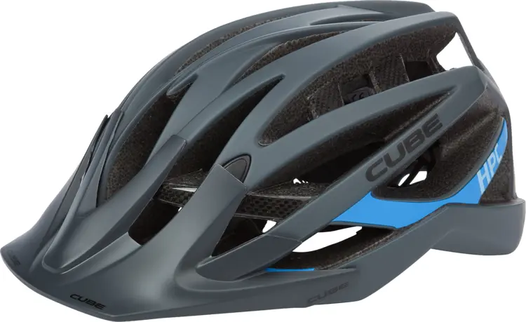 Gray and Blue Cycling Helmet