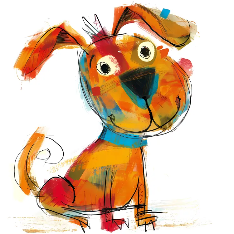 Colorful Cartoon Dog Illustration