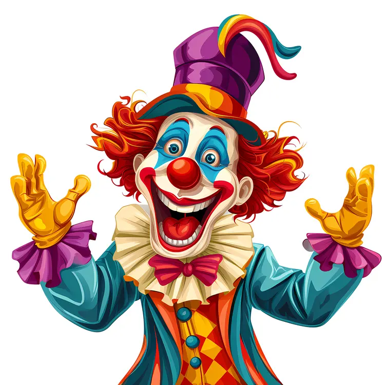Excited Clown Illustration