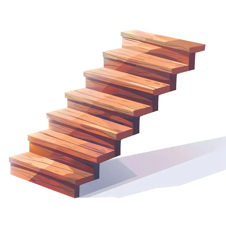 Wooden Steps in Cartoon Style