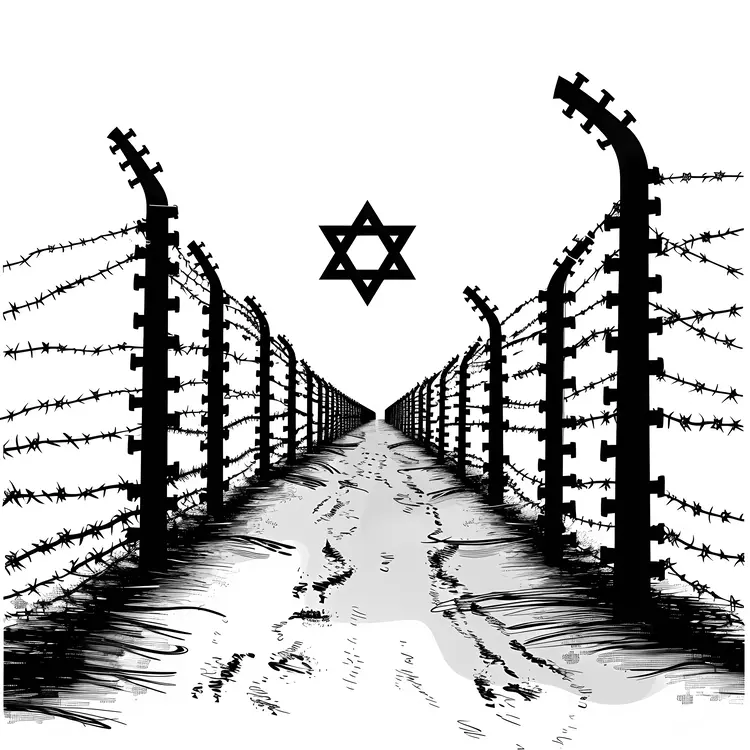 Barbed Wire Path with Star of David