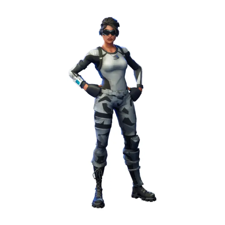 Female Game Character in Camouflage Outfit