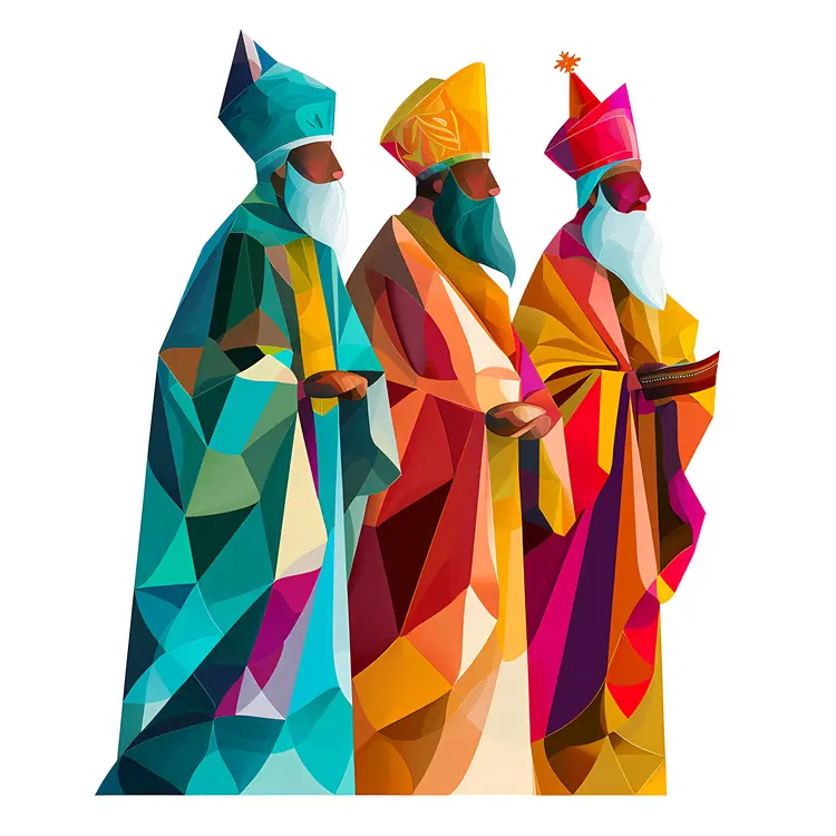 Three Kings in Vibrant Robes