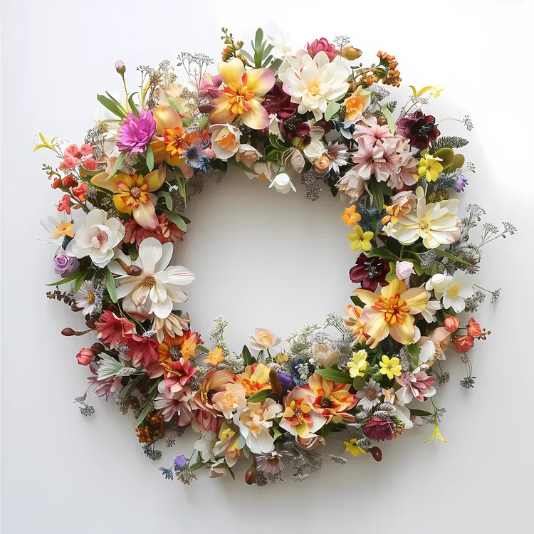 Vibrant Floral Wreath for Seasonal Decoration