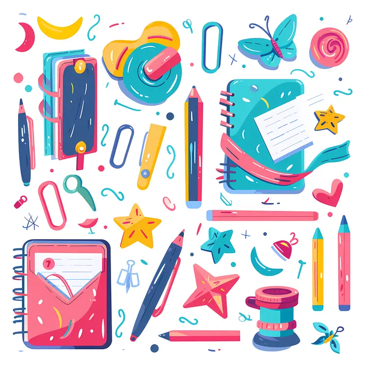 Whimsical Stationery and Notebook Doodles