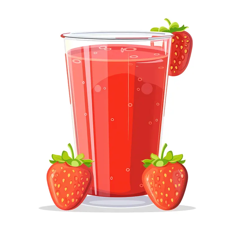 Strawberry Juice with Strawberries Illustration